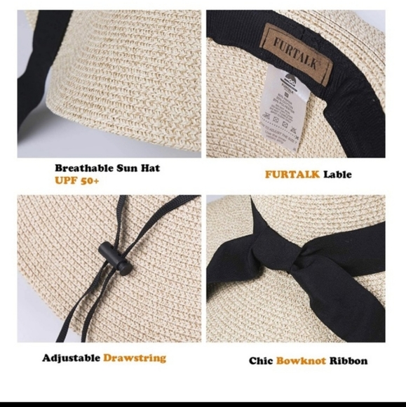 FURTALK Beach Sun Straw Hat UV UPF50 - Picture 6 of 17